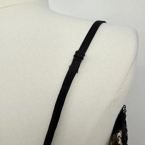 No Boundaries Lace Bodice Tiered Maxi Dress Floral Boho Black Tan L Cottagecore - Picture 4 of 7